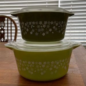 Spring Blossom Pyrex Casserole 470-B & 474-B